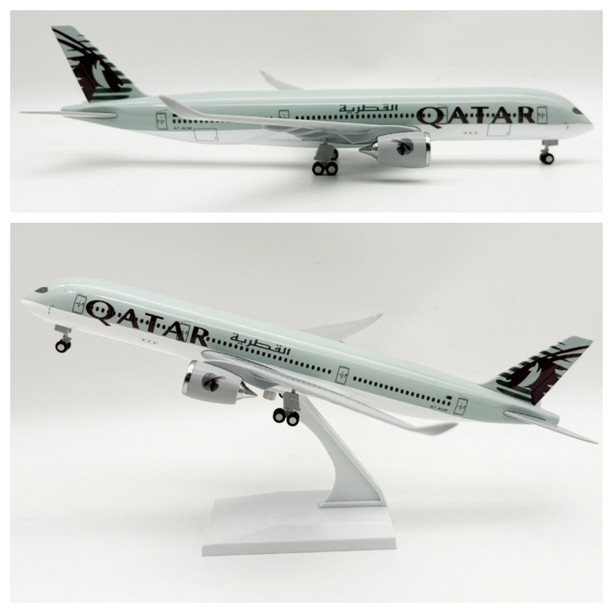 Model Airplane Plastic - 30CM Die-cast resin vliegtuigmodel Qatar A350