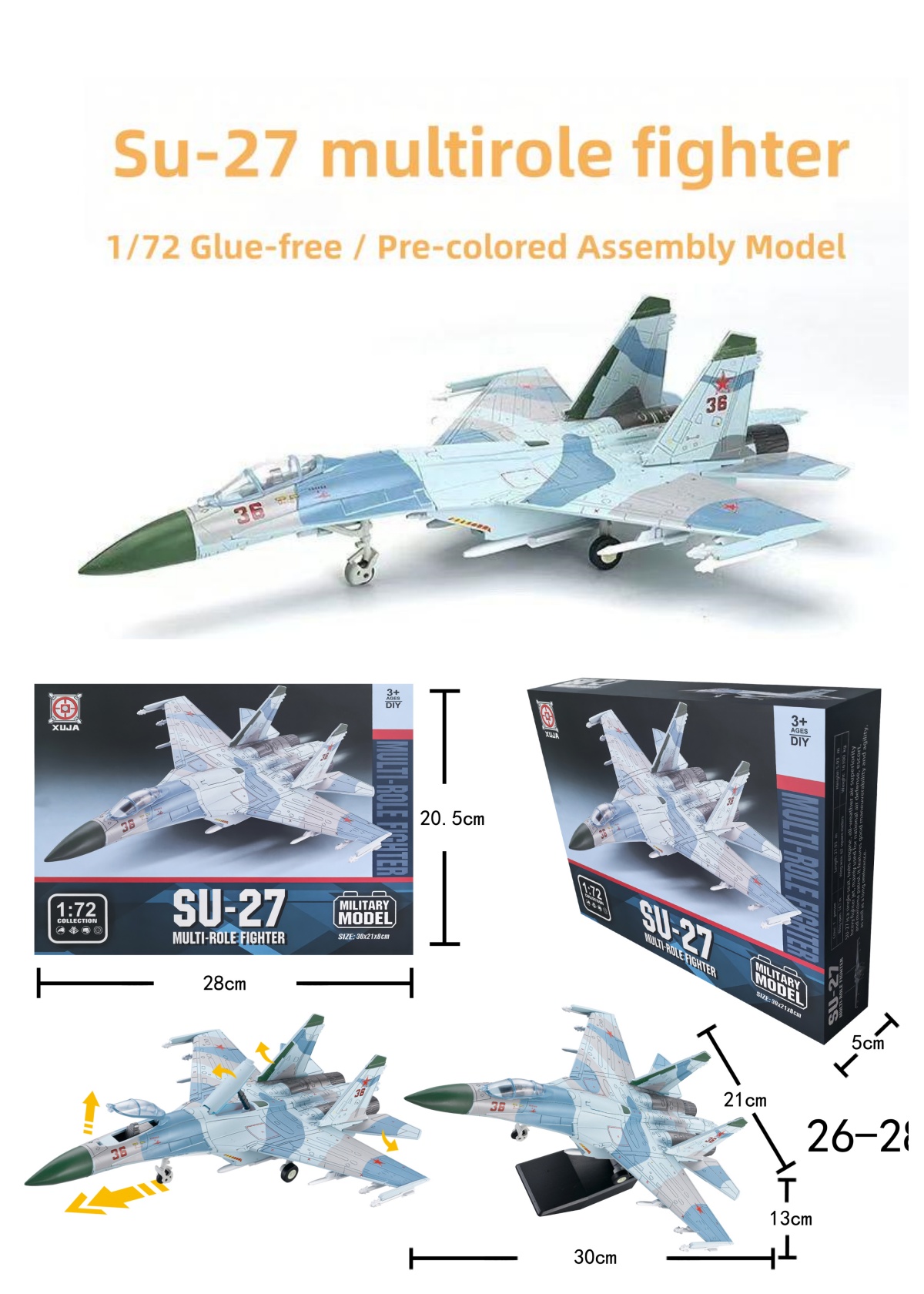 Model Airplane Plastic - ABS 1/72 schaal vliegtuig SU27 multifunctionele
