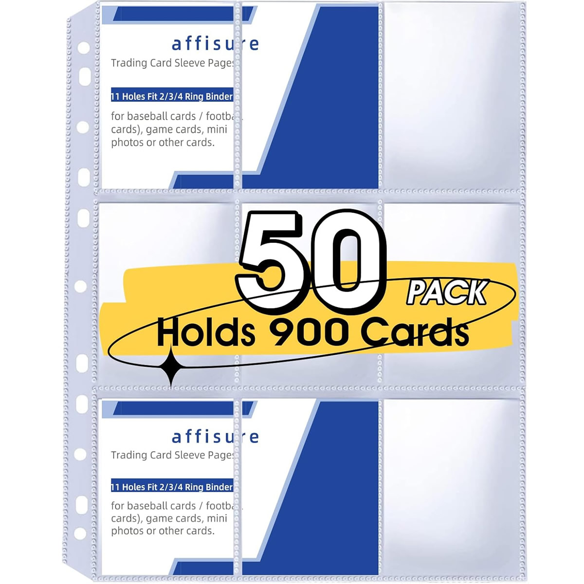 Trading Card Binder - 50 stuks 9-vakjes kaarthouders, biedt plaats