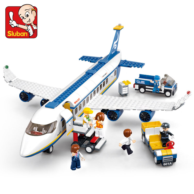 Lego Set Creator - SLUBAN Stad Luchtvaart Luchthaven Vliegtuig Passagiersvliegtuig