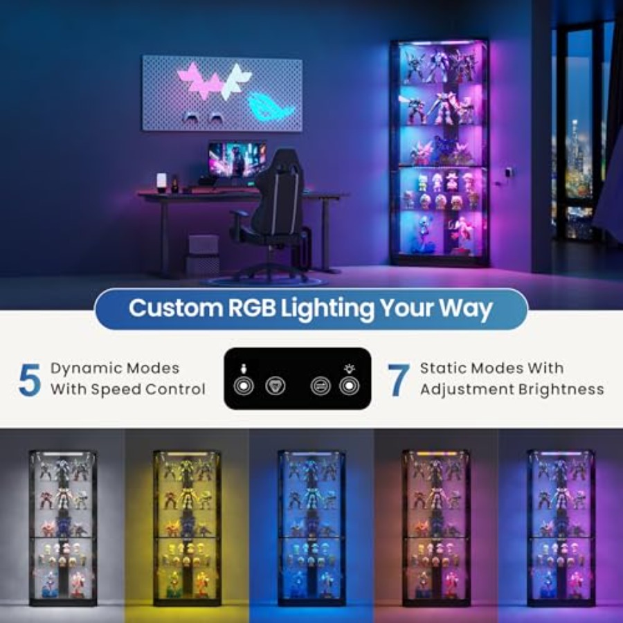 Hoekdisplaykast met RGB-verlic - Display Case Acrylic recensie en prijs